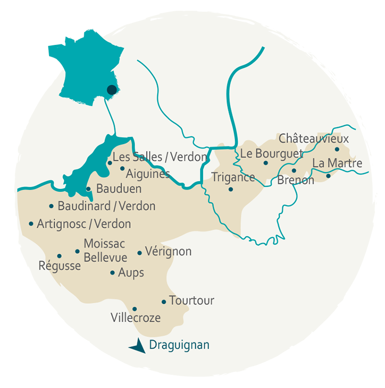 carte lacs et gorges du verdon